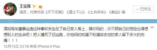 王宝强-王宝强爆粗痛斥酒驾肇事逃逸者 疑家人遭车祸身亡