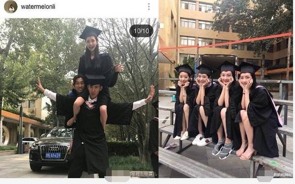 王思聪-王思聪女友晒毕业照 穿学士服跨腿骑男同学(图)